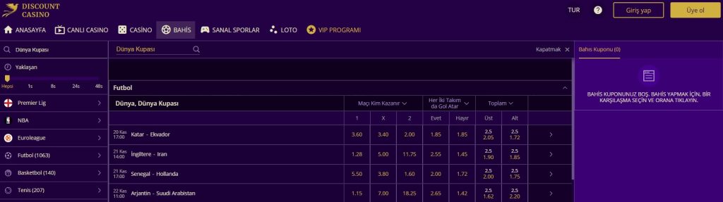 Discount Casino Dünya Kupası Maçları